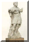 foto R.Pellizzon Otus statua di sx si ritiene raffigurino i Santi Felice e Fortunato sono di pietra d'Istria, sono affini nel materiale e nella lavorazione a tante statue da giardino collocate nel '700 nelle ville venete. Il loro stato di conservazione  discreto.